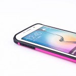 Wholesale Samsung Galaxy S6 Edge Slim Fit Armor Hybrid Case (Hot Pink)